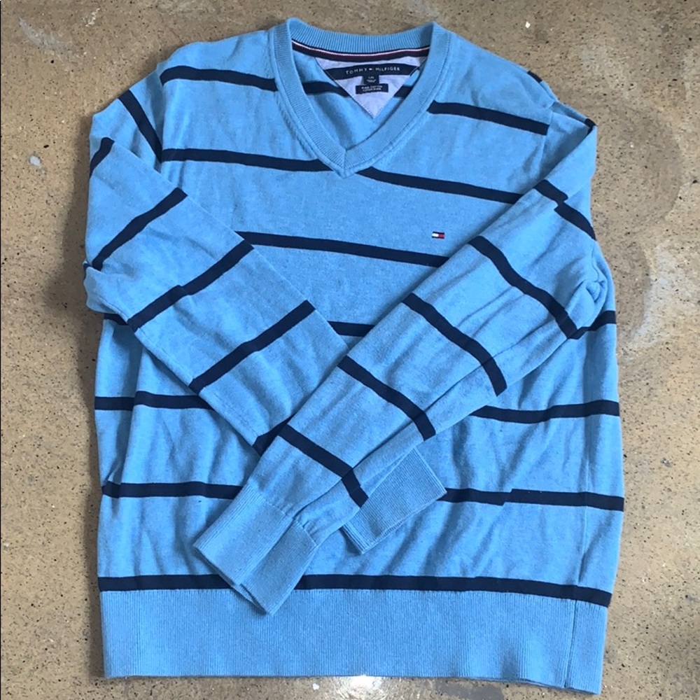 Tommy Hilfiger Blue Striped Sweater, Unisex